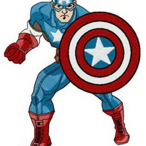 Brave and strong Captain America embroidery design