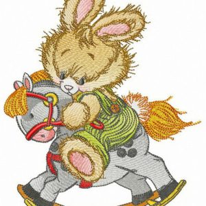 Brave bunny embroidery design