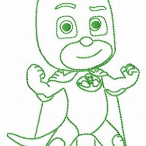 Brave Gekko embroidery design