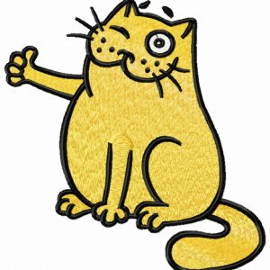 Bravo cat embroidery design