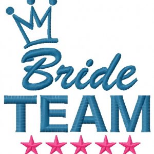 Bride team embroidery design