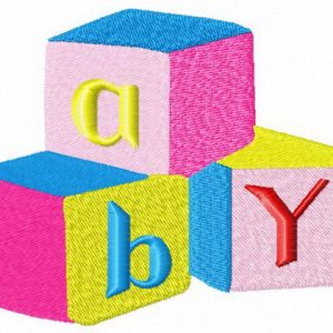 Bright baby cubes embroidery design