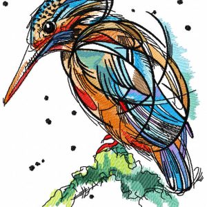 Bright birdie embroidery design