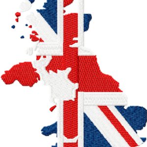 Uk Flag Map Design embroidery design