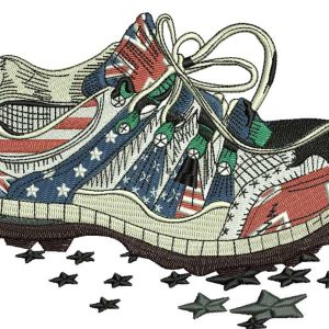 British cross shoes embroidery design