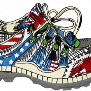 British style cross shoes 2 embroidery design
