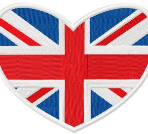 British flag logo embroidery design