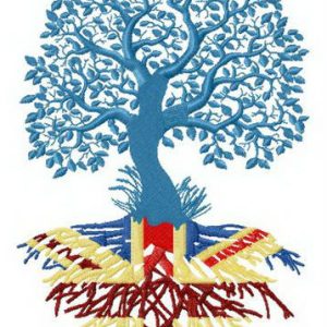 British roots embroidery design