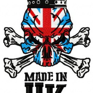 British skull 2 embroidery design