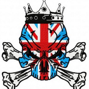 British skull 4 embroidery design