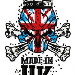British skull embroidery design