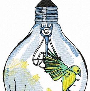 Broken lamp embroidery design