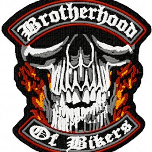 Brotherhood of Bikers patch embroidery design