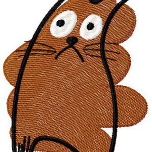 Brown cat 1 embroidery design