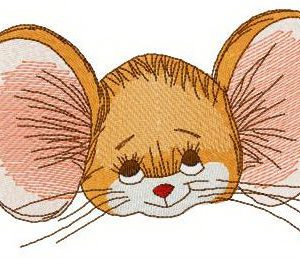 Brown mouse muzzle embroidery design