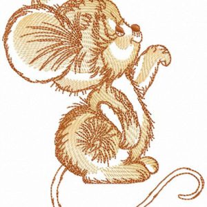 Brown mousekin embroidery design