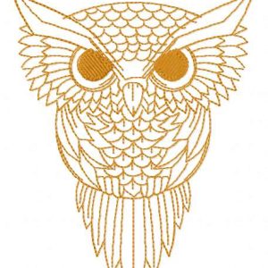 Brown owl embroidery design