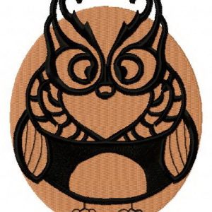 Brown owl embroidery design