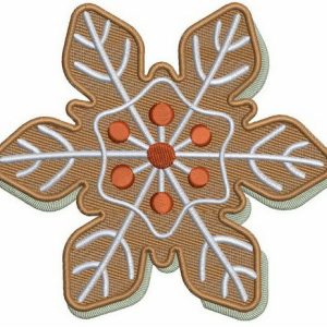 Brown snowflake embroidery design