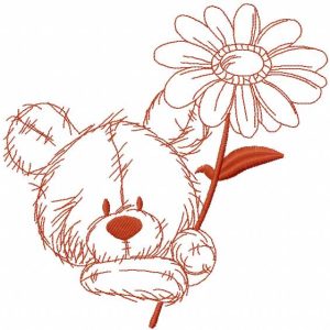 Brown Teddy Bear embroidery design