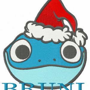Bruni in Santa hat embroidery design