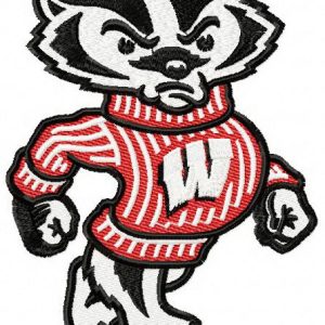 Bucky the Badger embroidery design
