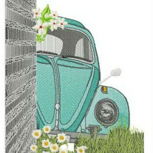 Bug hiding embroidery design