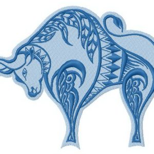 Bull embroidery design