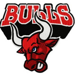 Bulls embroidery design