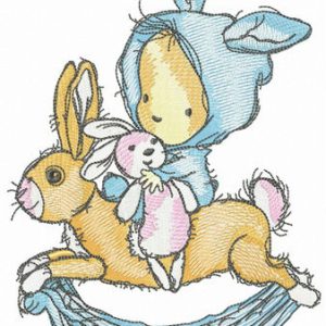 Bunnies are favourite toys embroidery design