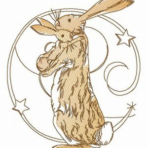 Bunnies hug embroidery design