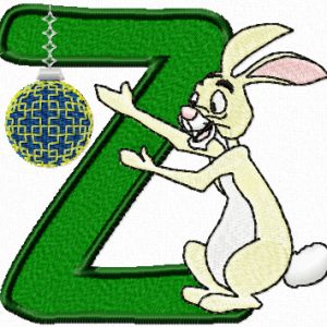 Rabbit letter Z embroidery design