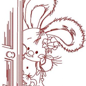 Bunny and mouse happy birthday embroidery design