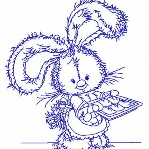 Bunny baking cookies 3 embroidery design