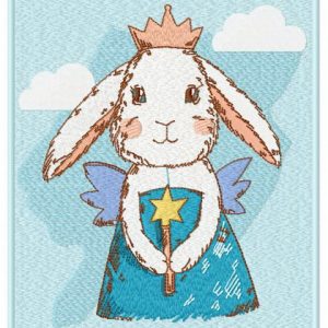 Bunny fairy embroidery design