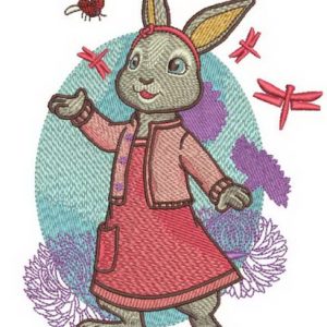 Bunny girl 2 embroidery design