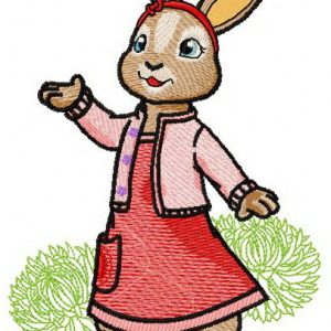 Bunny girl 3 embroidery design