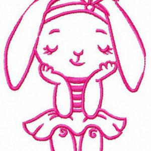 Bunny girl embroidery design