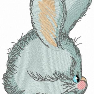Bunny head embroidery design