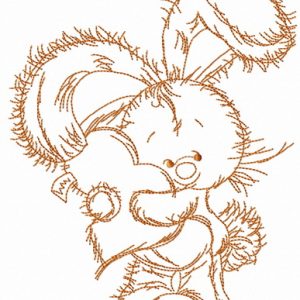 Bunny hugs your heart 3 embroidery design