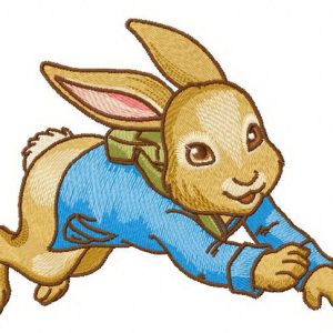 Bunny in a hurry 2 embroidery design