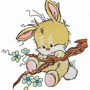 Bunny in danger embroidery design