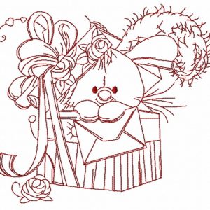 Bunny in the box 3 embroidery design