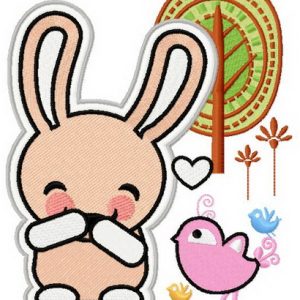Bunny laughs 2 embroidery design
