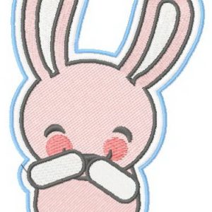 Bunny laughs 3 embroidery design