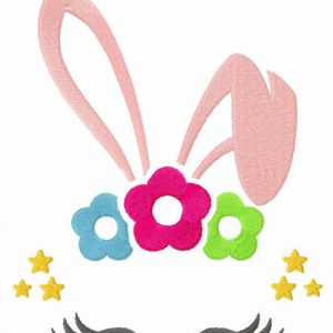 Bunny mask embroidery design
