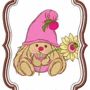 Bunny Mi gnome embroidery design