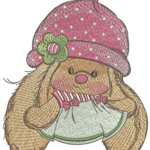 Bunny Mi in summer dress embroidery design