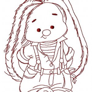 Bunny Mi the gardener 2 embroidery design