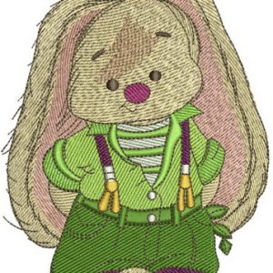 Bunny Mi the gardener embroidery design